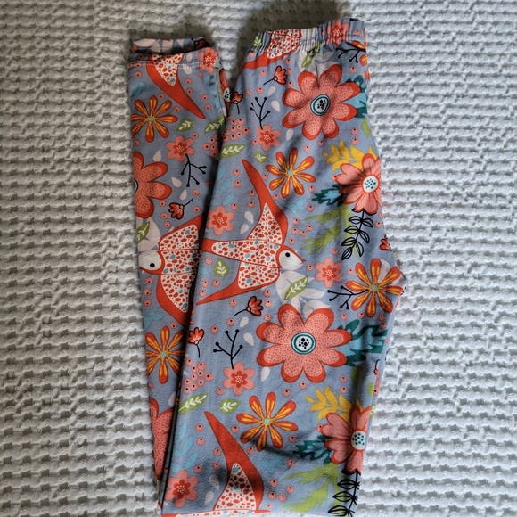 Agnes & Dora Pants - Agnes & Dora Bird Floral Patterned Leggings - Multicolor XS
